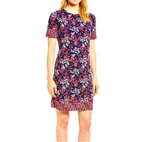 michael kors scattered blossoms shift dress|Michael Kors feather dress.